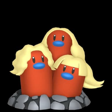Pokémon HOME Shiny Dugtrio de Alola sprite 