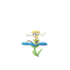 Flabébé (Blue Flower) scaled to 0.2788235294117647x Human scale (compared to 1.7m human)