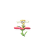 Flabébé (Red Flower) scaled to 0.2788235294117647x Human scale (compared to 1.7m human)