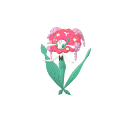 Florges (Red Flower) scaled to 1.3823529411764706x Human scale (compared to 1.7m human)