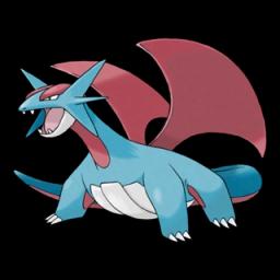 Official artwork of Salamence oscuro