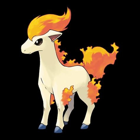 Official artwork of Ponyta oscuro