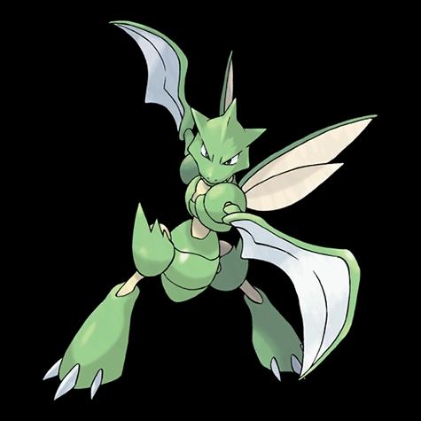 Official artwork of Scyther oscuro