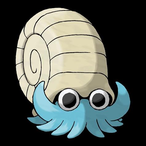 Official artwork of Omanyte oscuro