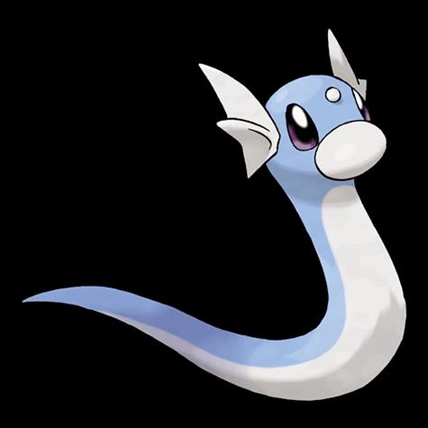 Official artwork of Dratini oscuro