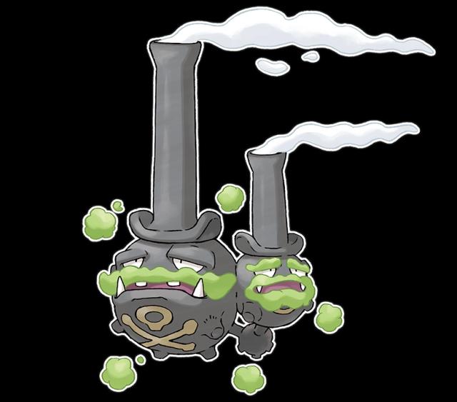 Official artwork of Galarian Shadow Weezing