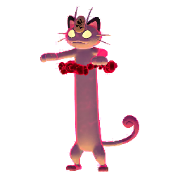 Shiny sprite of Gigantamax Meowth from Pokémon GO