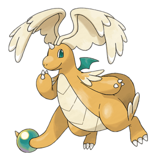 Artwork of Mega Dragonite from Pokémon GO