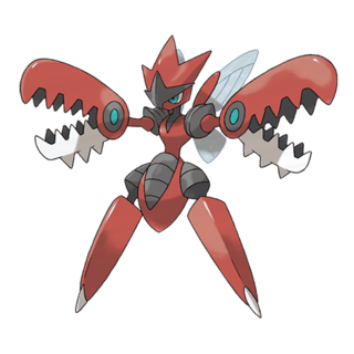 Artwork of Mega Scizor from Pokémon GO