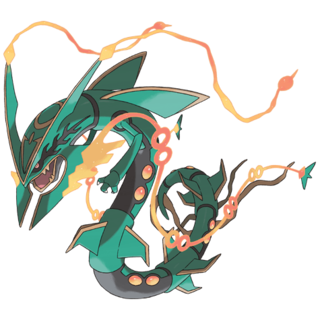 Artwork of Mega Rayquaza from Pokémon GO