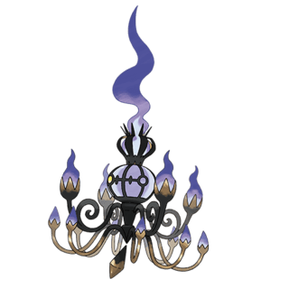Artwork of Mega Chandelure from Pokémon GO