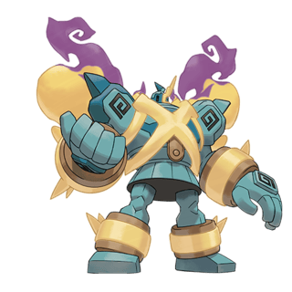Artwork of Mega Golurk from Pokémon GO