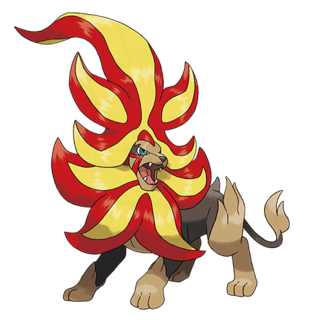 Artwork of Mega Pyroar from Pokémon GO