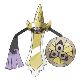 Open GO Hub DB page for Sword Form Aegislash Artwork of Sword Form Aegislash from Pokémon GO