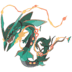 Artwork of Mega Rayquaza from Pokémon GO